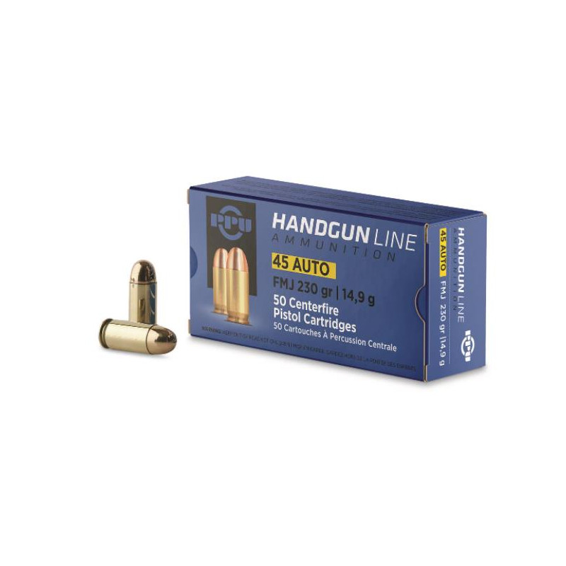 Ammo 45 ACP 230gr PPU FMJ 50's