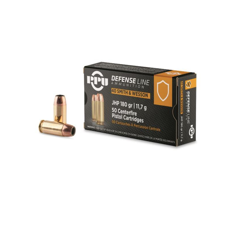 Ammo 40 S&W 180Gr PPU JHP 50's