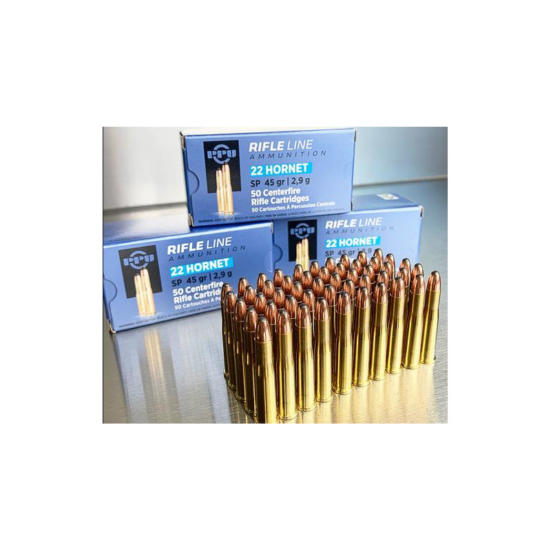 Ammo 22 Hornet 45Gr PPU...