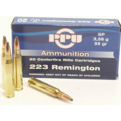 Ammo 223 Rem 55Gr PPU SP 20's