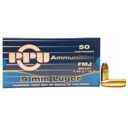 Ammo 9mm L 115gr PPU FMJ 50's